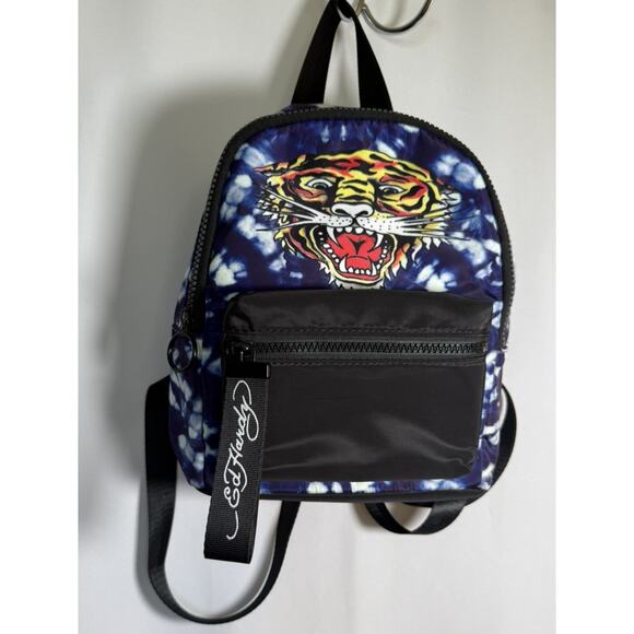 Ed Hardy Mini Festival Backpack Hand Bag Purse Tiger Graphic 10" x 9" - Picture 1 of 6
